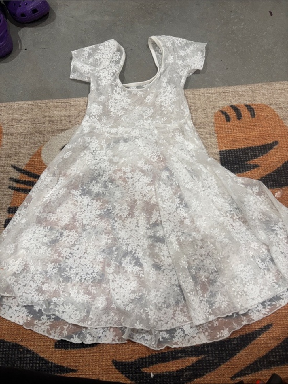 Natalie Dancewear White Lace Dance Dress